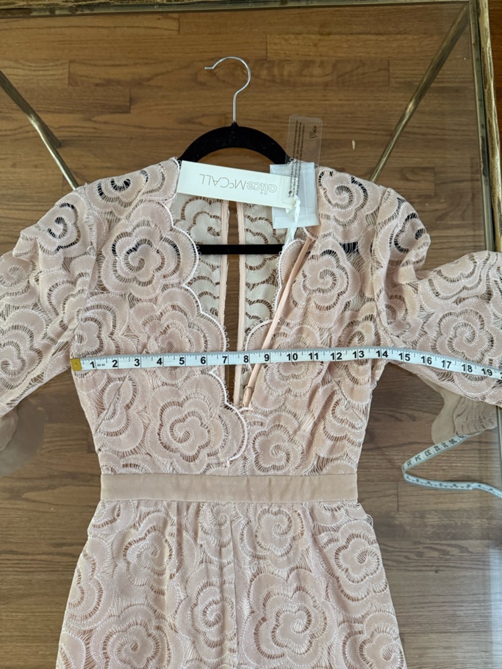 NWT Alice McCall One and Only Playsuit Blush Lace & Velvet Lined Sz US 0 - Picture 11 of 12